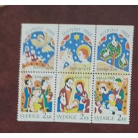 Швеция** Рождество полная серия без наклеек и их следов