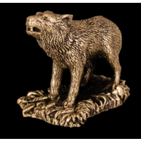 Статуэтка миниатюра Волк Латунь