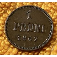 1 penni 1907 года.