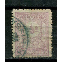 Османская Империя - 1901/1905 - Тугра Абдул Гамида II 5Pia - [Mi.91A] - 1 марка. Гашеная.  (Лот 15JD)-TG2P1