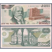 Мексика, 2000 песо 1987 г., P-86b (BL, историк Хусто Сьерра), UNC