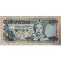 Банкнота 50 центов 2001 год. Багамские острова. НЕ БЫЛА В ОБОРОТЕ