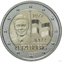 2 евро 2022 Люксембург 50 лет Флагу Люксембурга UNC из ролла