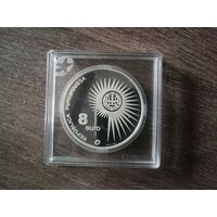 8 евро Португалия 925 проба вес 31.1 гр