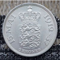 Дания 2 кроны 1937 года. 1912-1937 гг. Серебро! Сторгуй за свою цену, предложи обмен! S90-3