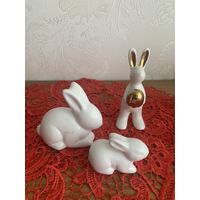 Зайцы Фарфоровые