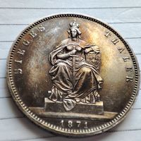 1 таллер 1871 года. Победный . Вильгельм 1.В красивой патине. Серебро.
