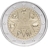 2 евро 2014 Греция 150 лет Союз Ионических островов UNC из ролла