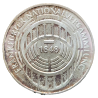 5 марок 1973 G Национальное Собрание! Штемпель! Серебро 11.2 грамма 625 пробы! ВОЗМОЖЕН ОБМЕН!