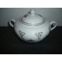 Сахарница Фарфор Дулево. СССР. Ручная роспись. 1957год