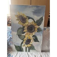 Карина холст масло подсолнухи подпись Рагунович