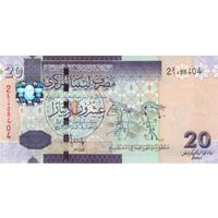 Ливия 20 динаров образца 2009 года UNC p74