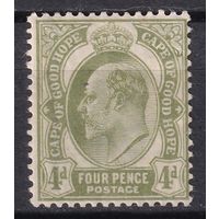 18.BrK. Великобритания. Колонии. Мыс Доброй Надежды. Эдуард VII. Стандарт. 4P 1902 г. Mi.#58.