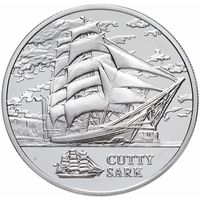 Катти Сарк (Сutty Sark). Парусники. 20 рублей. Серебро