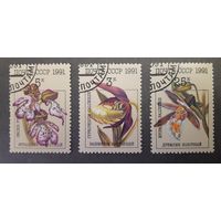 СССР. 1991 год. Флора. Цветы. 3 марки