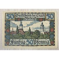 Нотгельд Ордруф, 50  пфеннигов, 1921 год Веймарская республика.