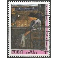 Куба. Картины из Национального музея. В.Мануэль. Сидящая женщина. 1976г. Mi#2103.