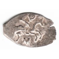 Деньга 1505-1533 Василий III Иоаннович чеканка в Москве Вязь/Под всадником буква М _состояние ХF+