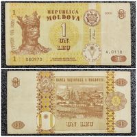 1 лей Молдова 2005 г.