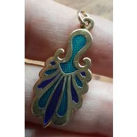 Кулон- подвеска,  эмаль Клуазоне.
