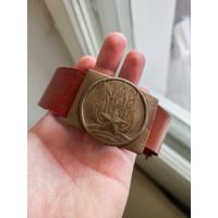 Ремень ссср пионерского вожатого Артек ссср редкий, пряжка бронза, 1950-е