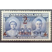 Британские колонии. Ньюфаундленд 1939 SG273 MH by