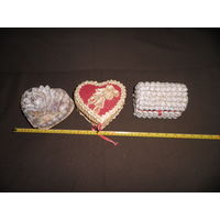 Шкатулки 3 шт,ракушки,соломка,времён СССР.С рубля.