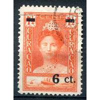 Нидерландские колонии - Кюрасао - 1929г. - 30 лет правления королевы Вильгельмины, надпечатка 6 с - 1 марка - полная серия, гашёная [Mi 107]. #3-WB-93-A-1