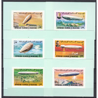 Дирижабли. Мавритания. 1976. 6 блоков. Michel N 539-546 (- е)