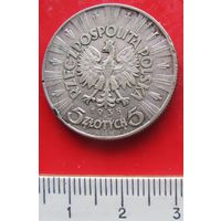 Пять злотых 1938 год Пилсудский
