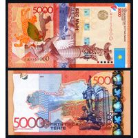Казахстан 5000 тенге 2011 г. (P-38А, UNC) [Без подписи. Серия ГЖ] Казахстан 5 000 тенге 2011 г.