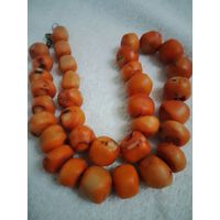 Бусы 75 старые коралл натуральный крупный