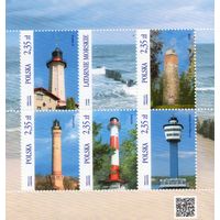Польша 2015. Маяки. Mi 4769-73. Блок 240