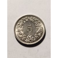 Швейцария 5 раппен 1968