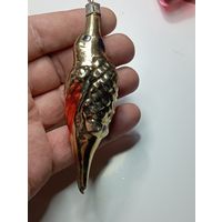 Ёлочная игрушка  -  Попугай . СССР  . Стекло .