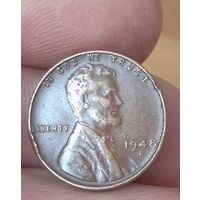 1 цент США 1948г  D