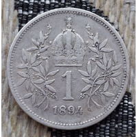Австро-Венгрия 1 крона 1894 года. Корона. Серебро! Сторгуй за свою цену, предложи обмен! Y50-3