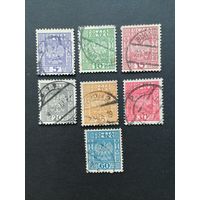 Польша 1932 Полная серия марок "Государственный герб" (гашение, следы от наклеек) Mi.272-278 каталог 0.80 евро