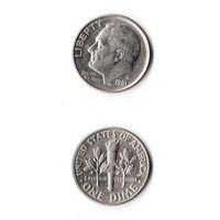 США 10 центов 1991 (D)  года