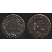 Швейцария km27 10 раппен 1965 год (B) (2