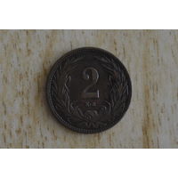 Венгрия 2 филлера 1908 с 1 руб