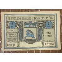 Нотгельд 1 марка 1920 год. Шнайдемюль,. Веймарская республика