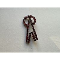 Брошь Комета Рубиновое стекло Чехия 50-е