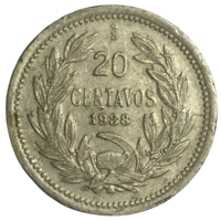 Чили 20 сентаво, 1938