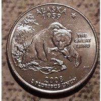 25 центов США 2008 D Аляска AU