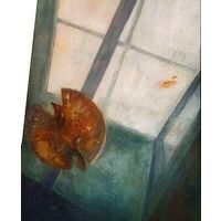 Картина авторская холст масло зима пейзаж большая