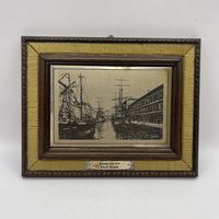 Антикварная гравюра на серебре Canal Grande di Trieste. Австрия. Арт 3522