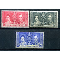 Британские колонии - Ямайка - 1937г. - коронация короля Георга VI и королевы Елизаветы - 3 марки - полная серия, MNH, MLH [Mi 115-117]. #2-Bc-38-A-1