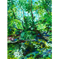 А. Серпин. Бирюзовый блеск. Река Ислочь. 2026. х.м. 40х30