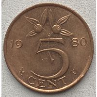 Нидерланды 5 центов 1980 г.